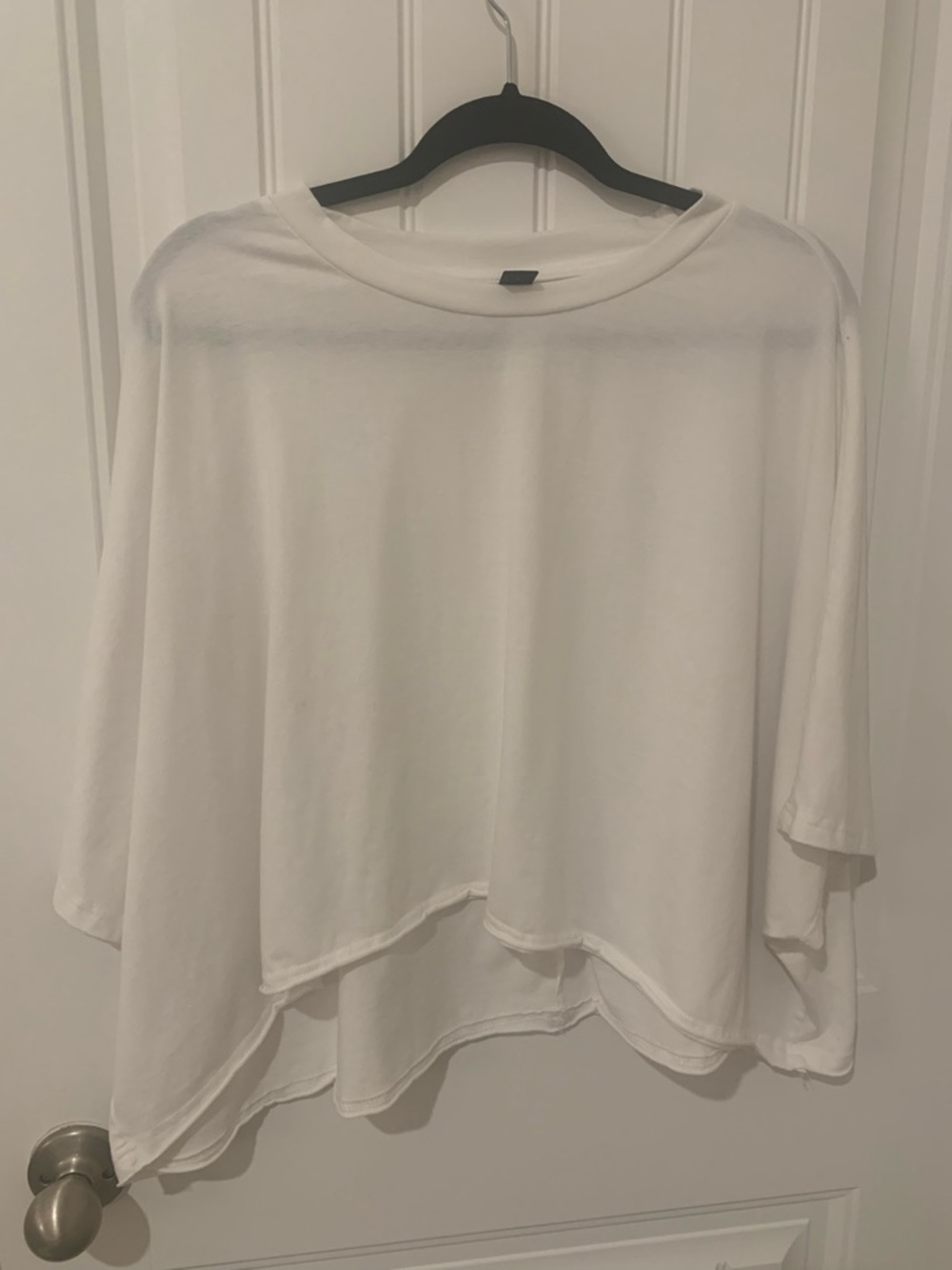 Relaxed White Women's Short-Sleeve Cropped Top